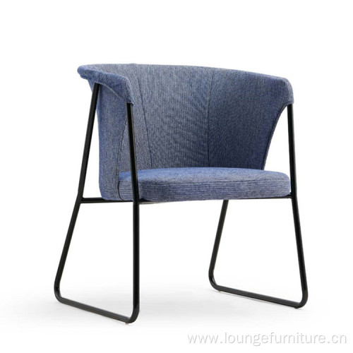 Velvet Fabric Splicing Lounge Chair Restaurant Lounge Chair